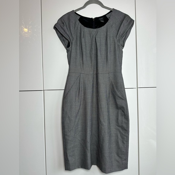 J. Crew Womens 4 Super 120s Wool Cap Sleeve Sheath Dress Career Work - Picture 4 of 12